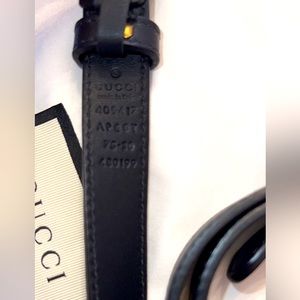 Leather belt with double G buckle